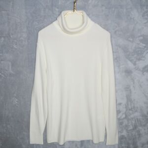 UNITED TOKYO Ivory Ribbed Turtleneck Sweater Size S/M Cotton Blend Japan Minimal